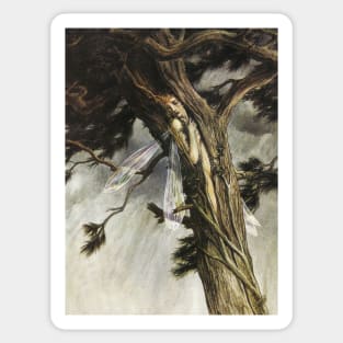 Ariel in the Cloven Pine - The Tempest, Paul Vincent Woodroffe Sticker